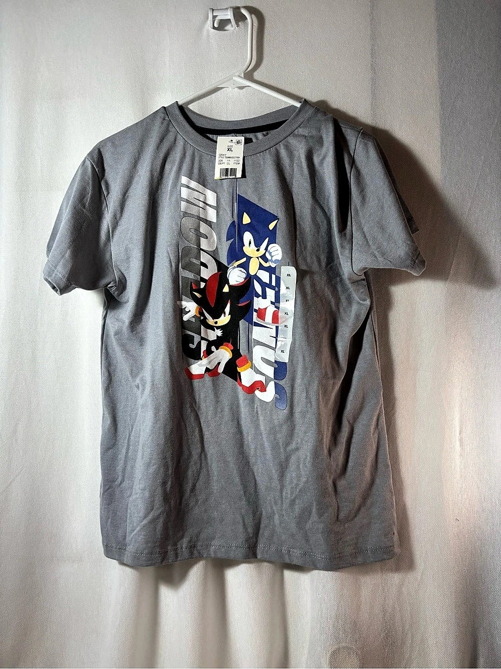 Sonic the Hedgehog Sonic and Shadow Graphic Tee Gray Boys XL